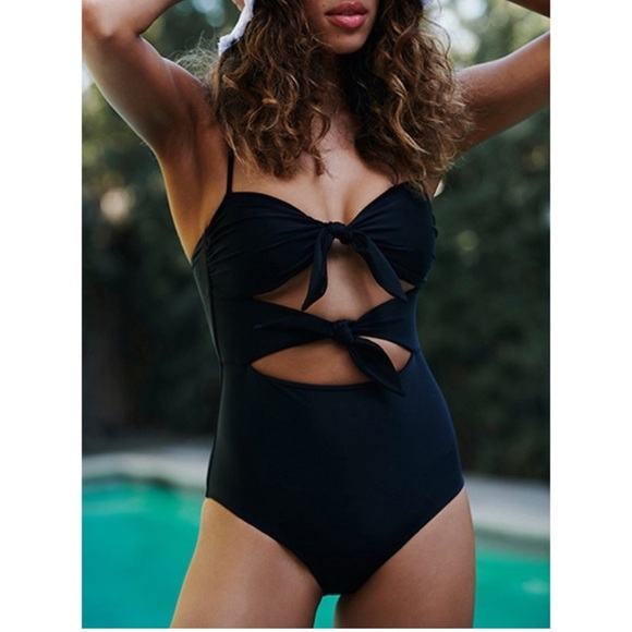 NEW Beach Riot Mia Black Double Knot One Piece Swimsuit XS - Picture 1 of 11